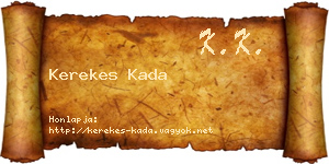 Kerekes Kada névjegykártya